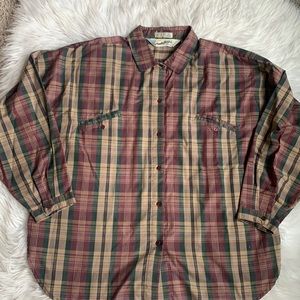 VTG Diane Von Furstenberg womens plaid button up.
